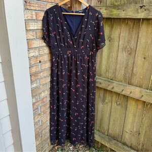 Madewell Black Floral Maxi Dress